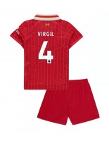 Liverpool Virgil van Dijk #4 Domácí dres pro děti 2024-25 Krátký Rukáv (+ trenýrky)